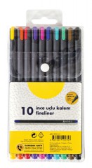 Colour Fineliner Pens Pack 10