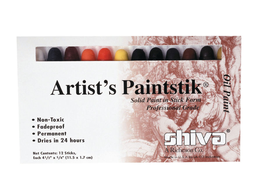 Shiva Paintstik Professional Colours Set of 12 Turners Art Supplies